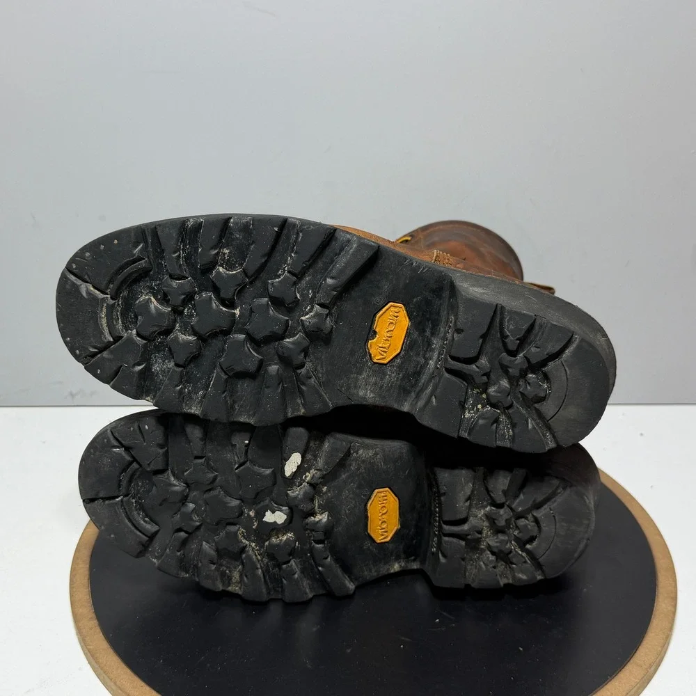 Red Wing Shoes 4420 Men 11.5 D Steel‎ Toe Work Boots Brown Leather Vibram